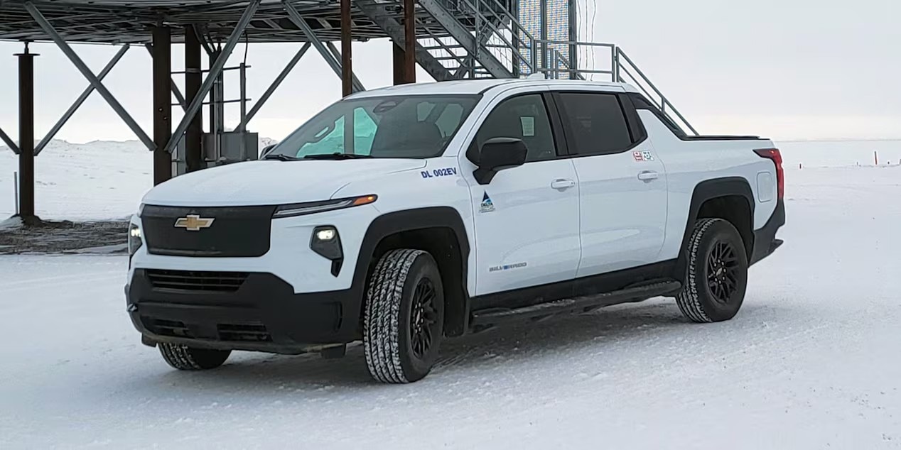 One of McKinstry’s many Chevrolet Silverado EV fleet trucks. These EVs can be equipped for specific jobs,