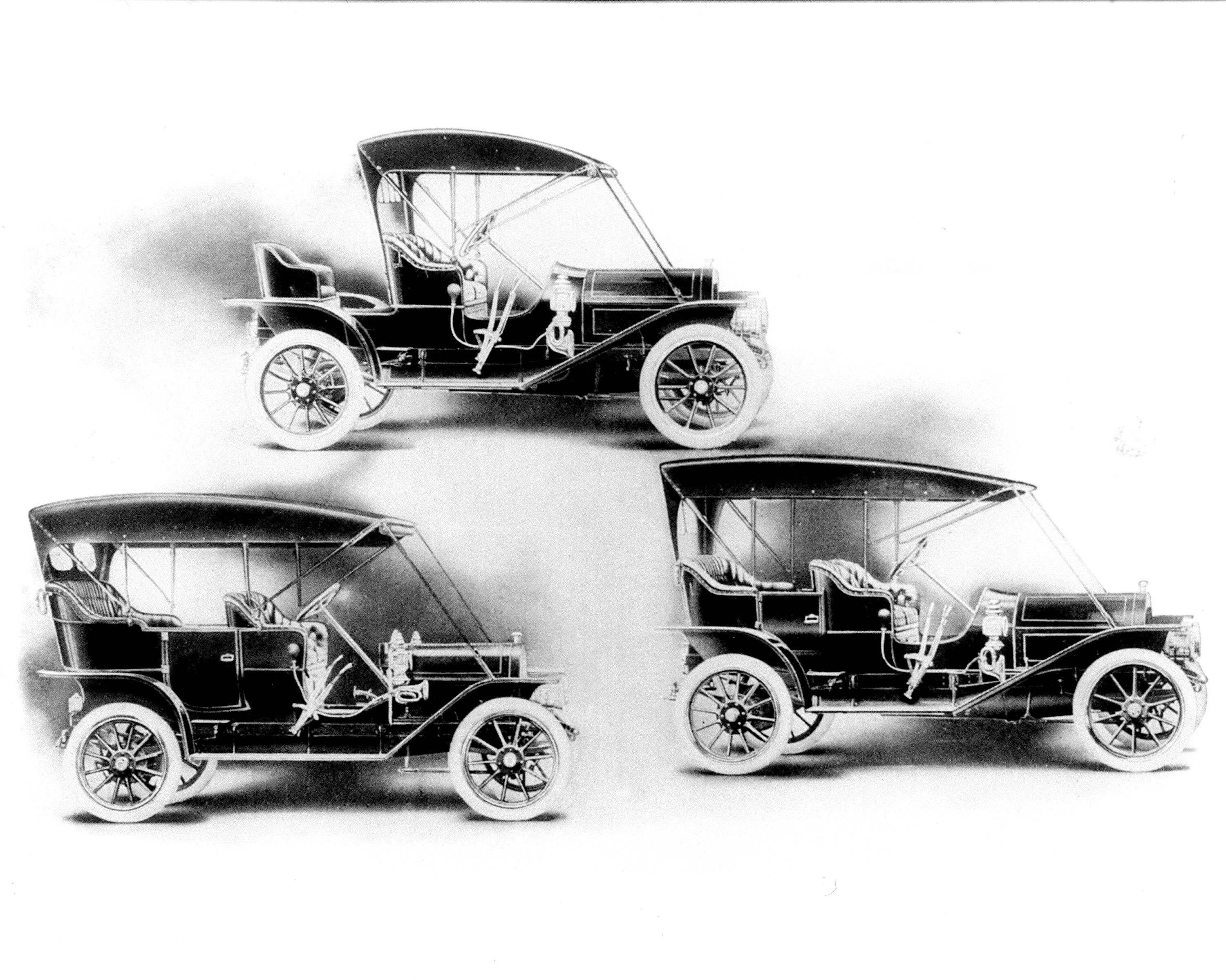three images of 1909 Cadillac Tops